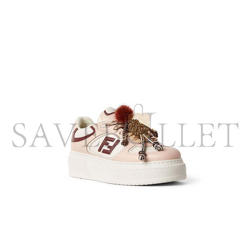 F**di match low top platform shoes in pink leather 8e8721ay9nf1tpw